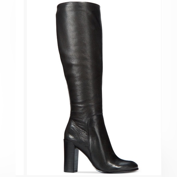 KENNETH COLE New York JUSTIN Knee-High 100% Leather BLACK Boots 8.5 - Picture 2 of 6